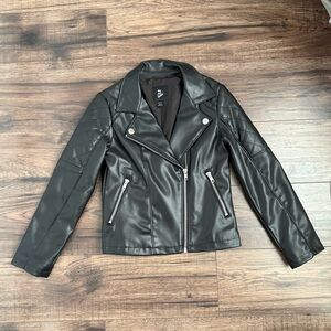 Black Leather-Style Jacket